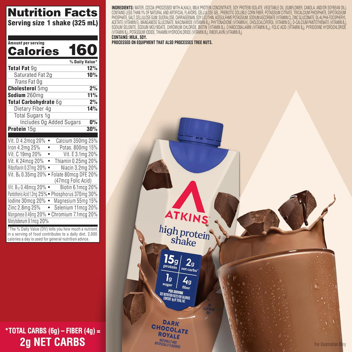 Keto-friendly Atkins chocolate protein drink