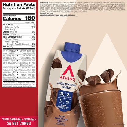 Keto-friendly Atkins chocolate protein drink
