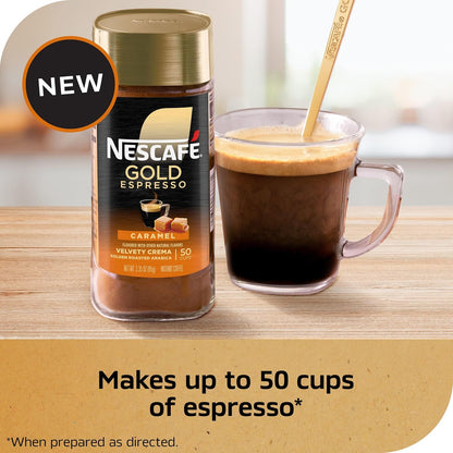 NESCAFÉ Gold instant coffee jar with café-style crema