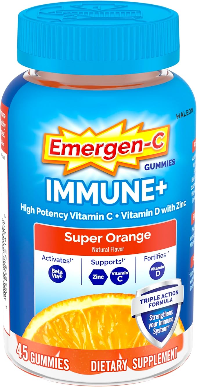 Emergen-C Vitamin C orange immune support gummies bottle