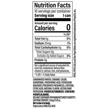 Diet Pepsi zero calorie soda cans