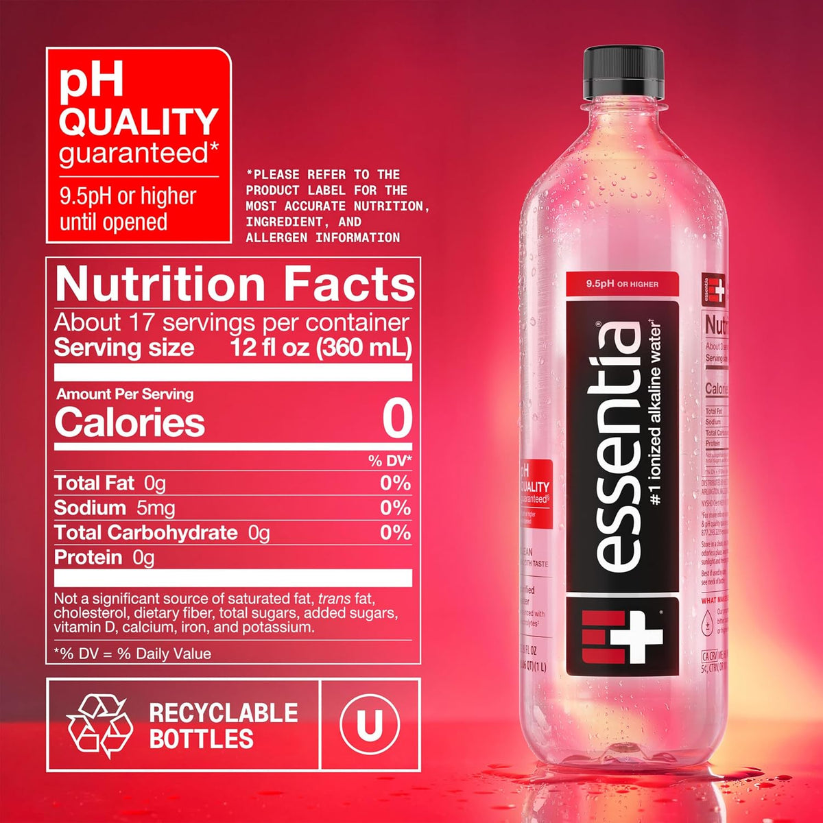 Essentia 99.9 percent pure bottled water multipack