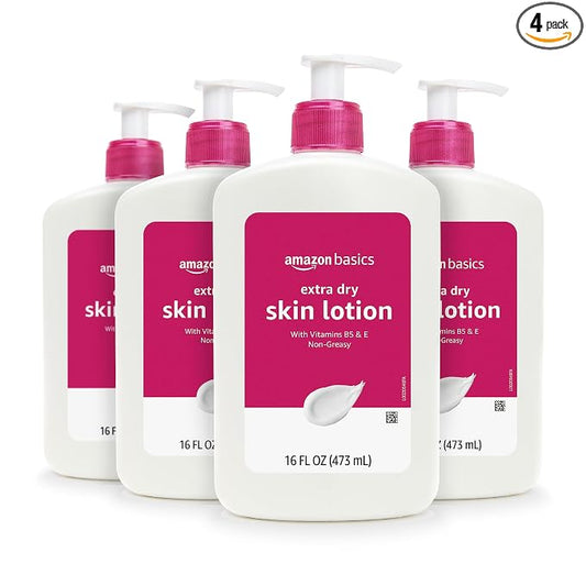 Amazon Basics extra-dry skin body lotion, four-pack