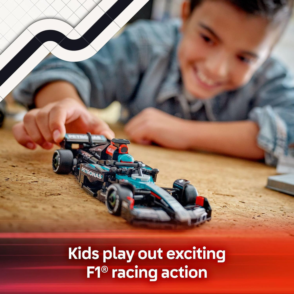 Mercedes-AMG F1 W15 LEGO car with cockpit and rear wing