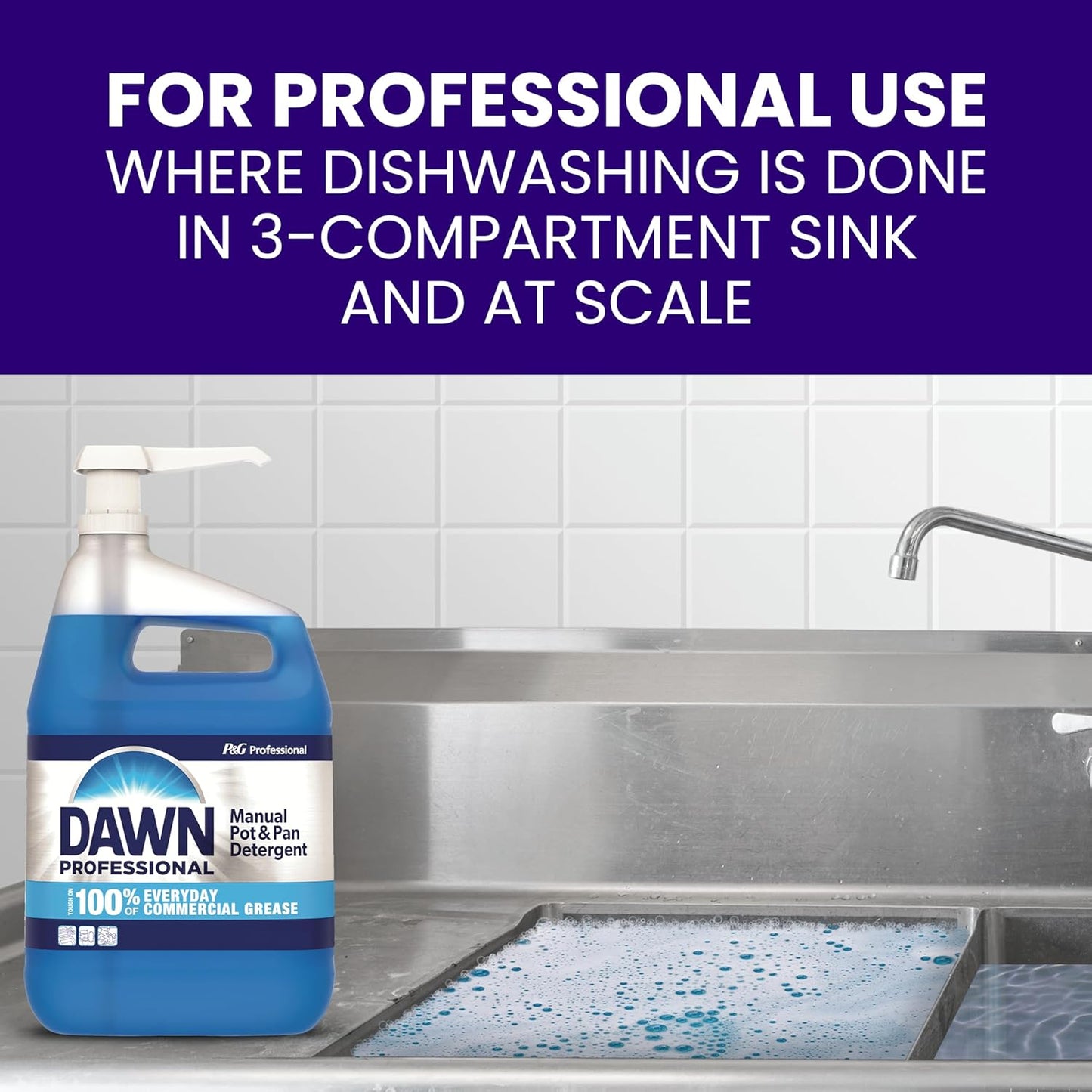 Dawn PRO Manual Pot and Pan Detergent, Dish Soap Liquid for Dishwashing by Hand, Bulk Concentrate for Commercial Use, 1 gal