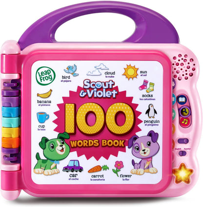Interactive toddler vocabulary book with Scout and Violet