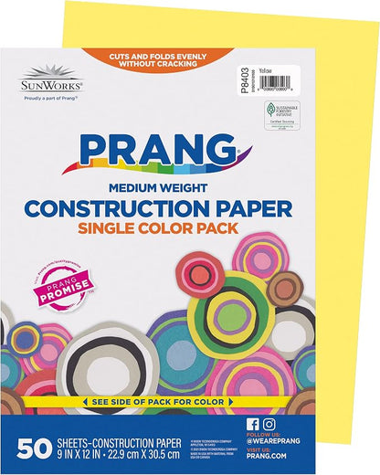 Prang yellow construction paper 9 x 12 pack