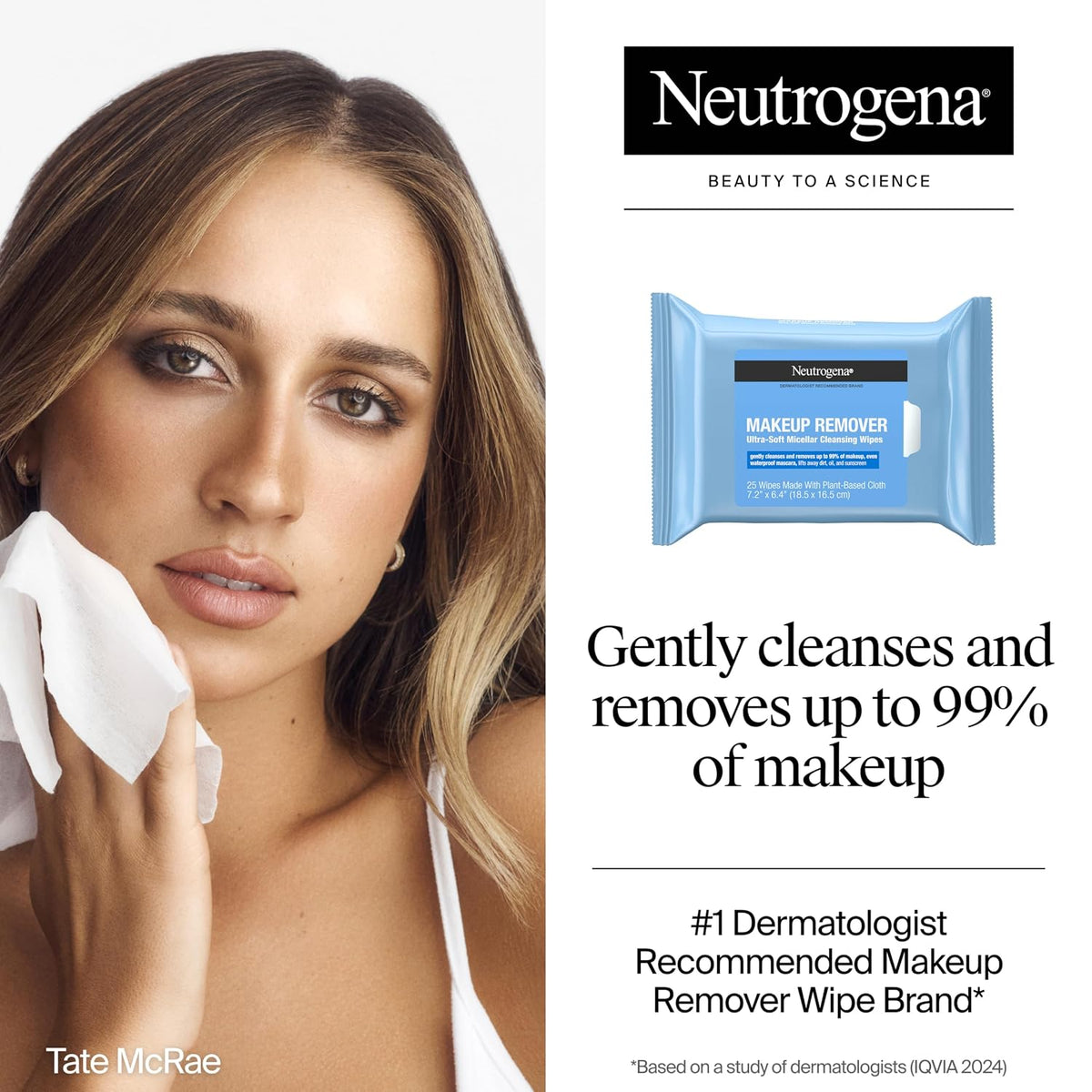 Neutrogena micellar cleansing wipes for makeup removal