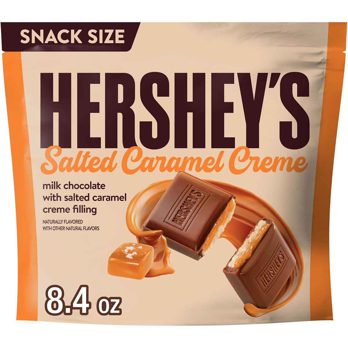 HERSHEY'S salted caramel creme chocolate candy front package