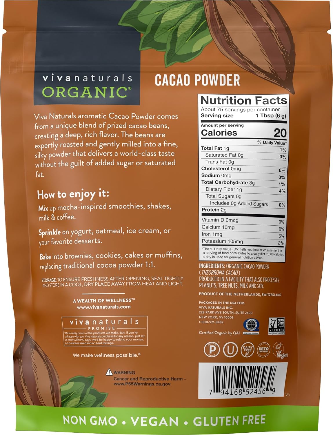 Viva Naturals cocoa powder pantry staple