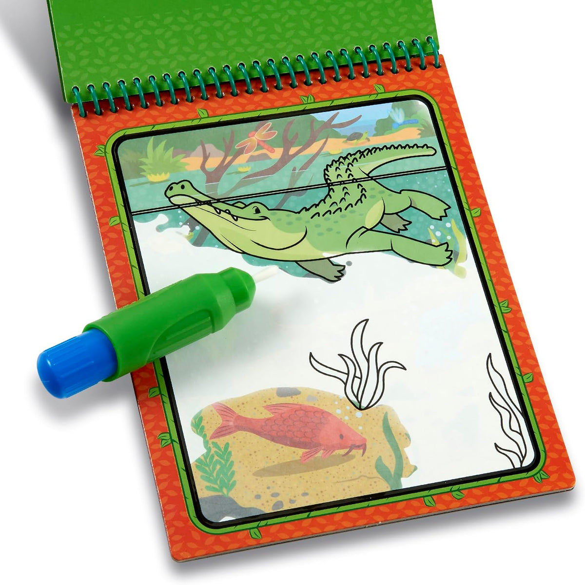 Screen-free reusable kids activity pad with water pen
