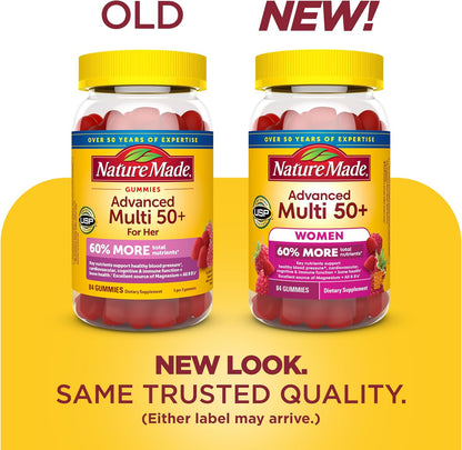 Nature Made gummy vitamins for women 50 plus supplement bottle
