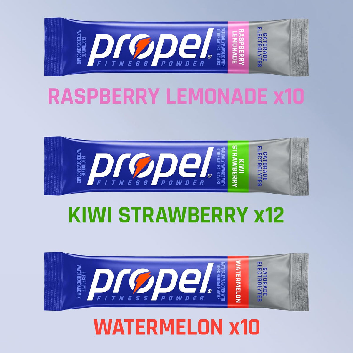 Propel electrolyte powder hydration mix box