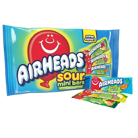 Airheads sour mini candy bars 12 oz bag