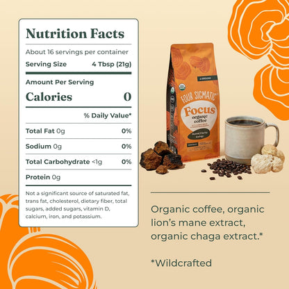 Organic Lion’s Mane and Chaga ground coffee by Four Sigmatic