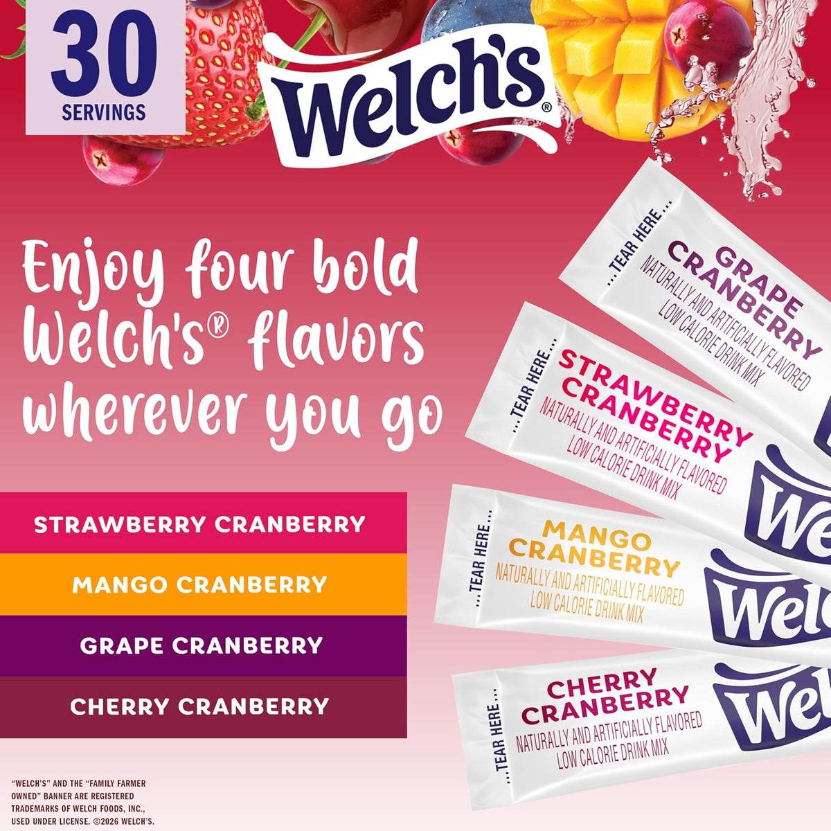 Low calorie aspartame free water drink mix packets