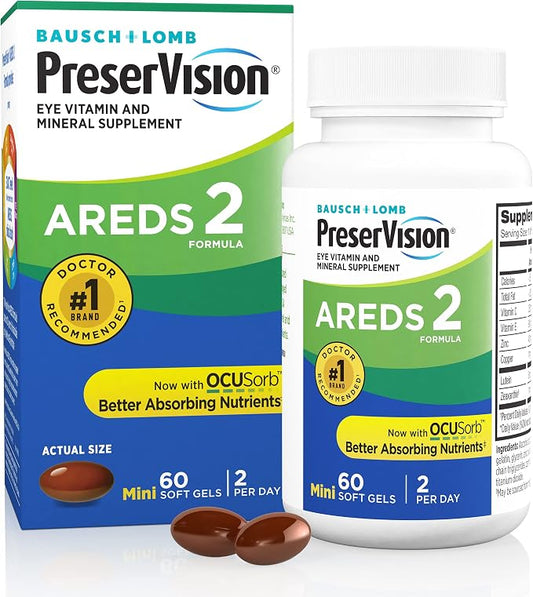 PreserVision AREDS 2 eye vitamins 60 softgels bottle