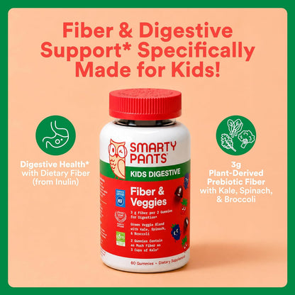 Vegan kids digestive fiber gummies by SmartyPants