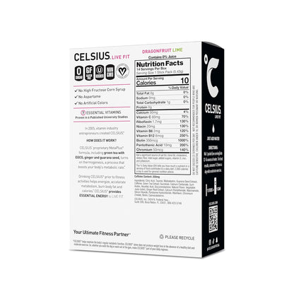 Zero sugar CELSIUS Essential Energy powder sticks