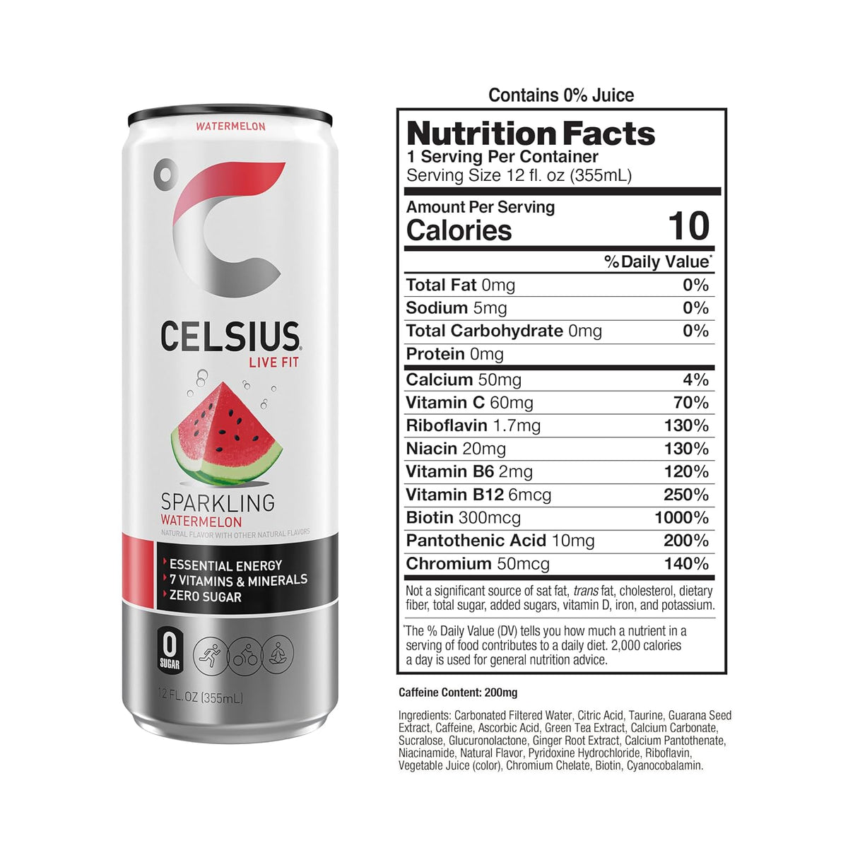 CELSIUS 12 pack watermelon functional energy drink