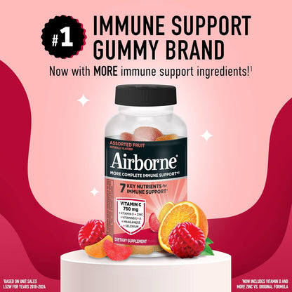 Airborne immune support supplement with vitamins A C and E