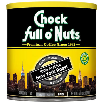 Chock Full o' Nuts New York Roast ground coffee can