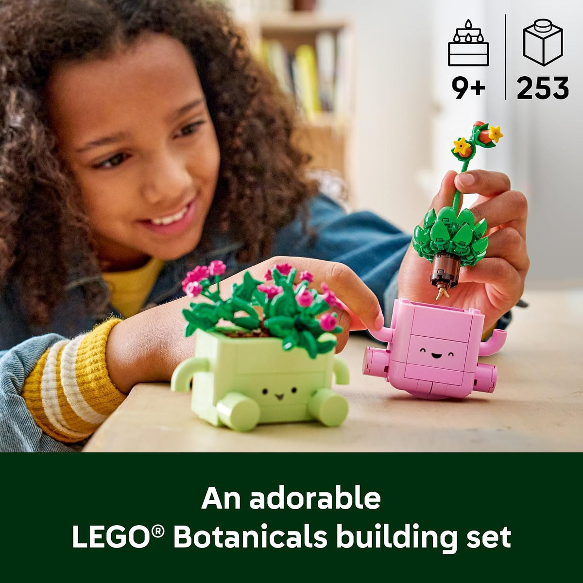 LEGO Lumi delosperma and Ellie echeveria plant builds