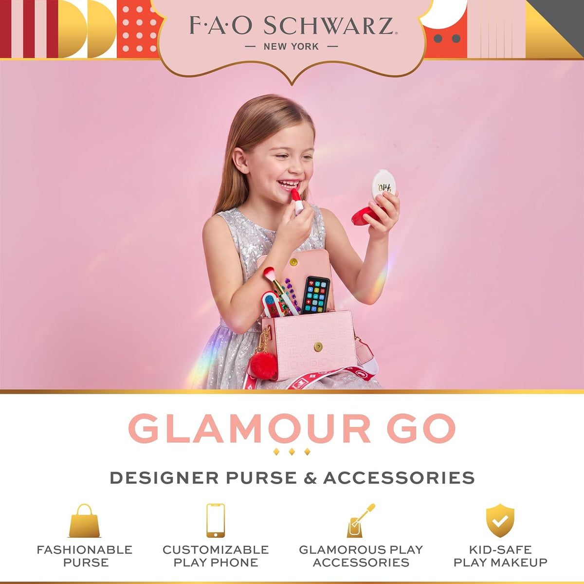 Pretend smartphone and accessories in fashion play set