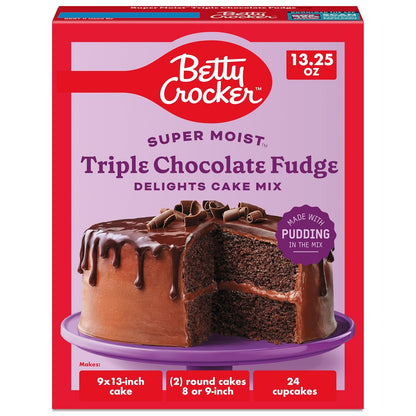Betty Crocker triple chocolate fudge cake mix 13.25 oz