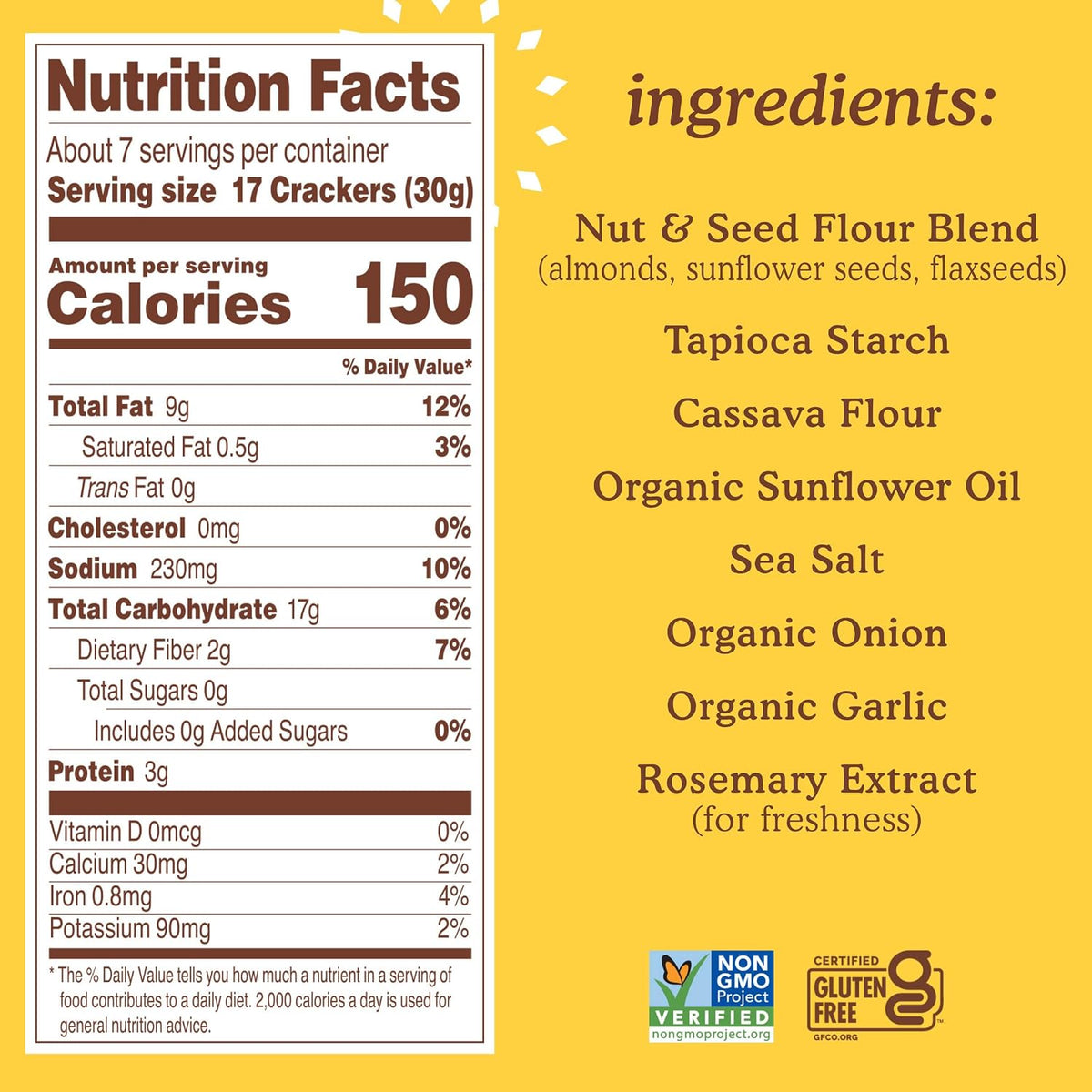 Simple Mills vegan sea salt snack crackers