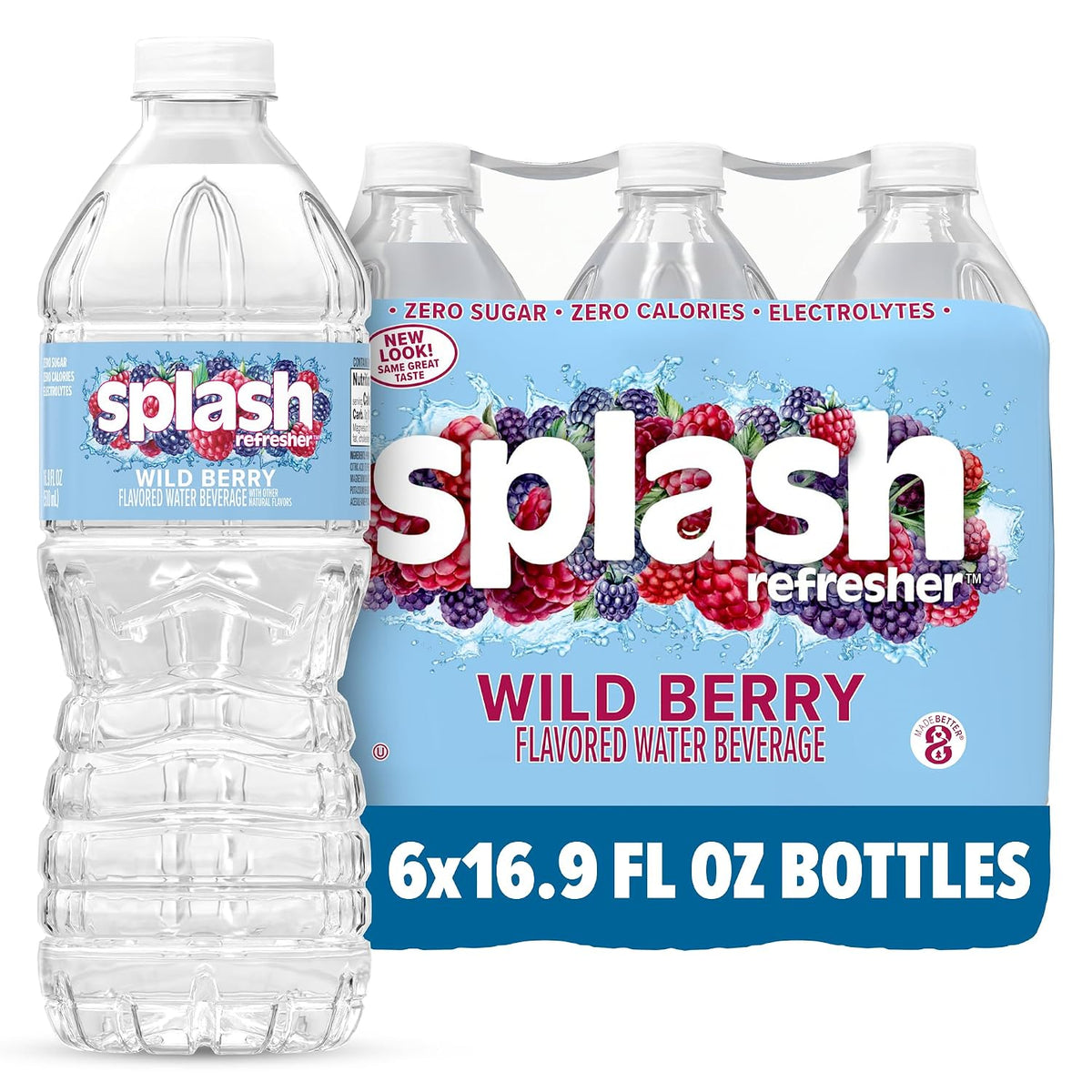Wild Berry flavored water bottles with zero sugar
