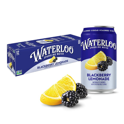 Waterloo Sparkling Water Blackberry Lemonade cans