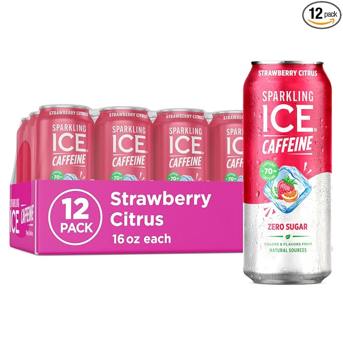 Sparkling Ice Caffeine Strawberry Citrus 12-pack cans