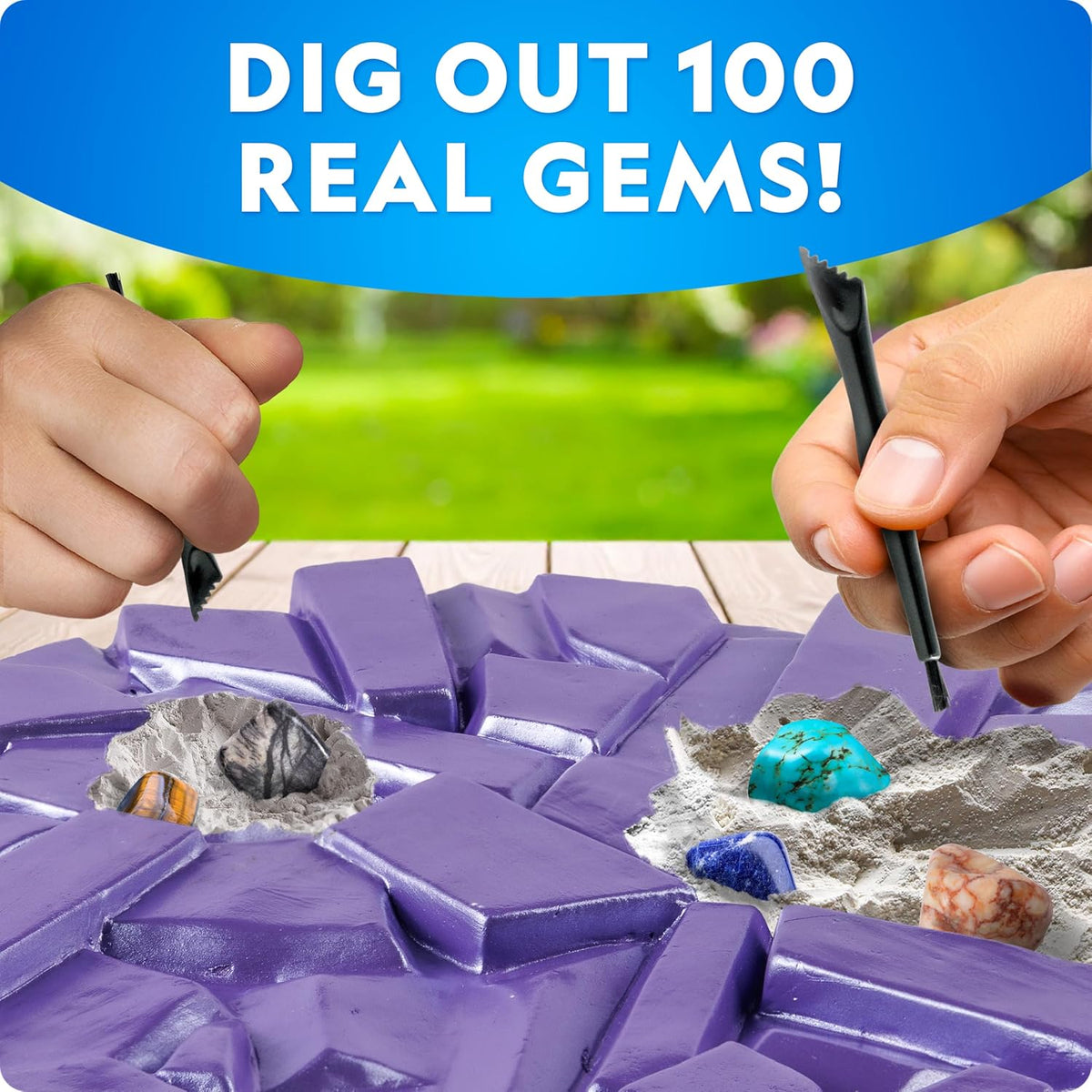 Included tools for gemstone excavation science kit