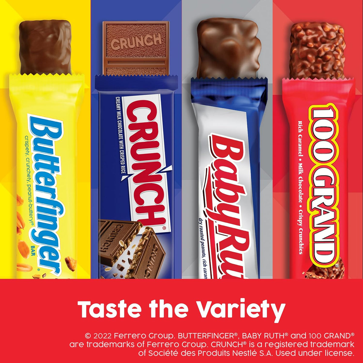 Individually wrapped assorted candy bars box