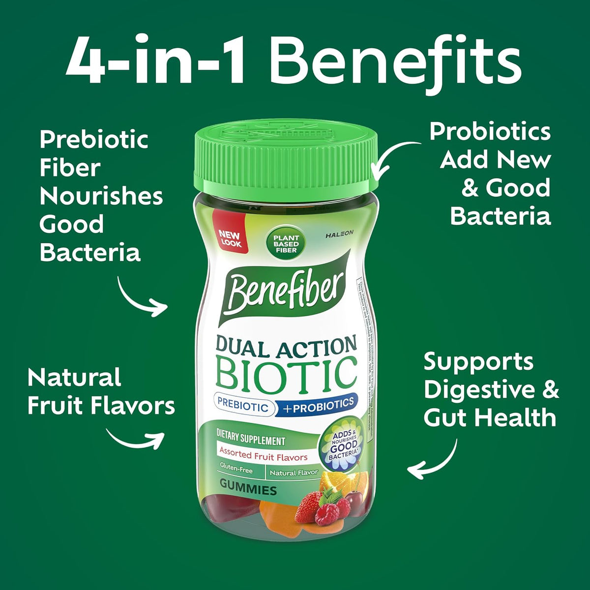 Benefiber prebiotic and probiotic gummies for digestive support