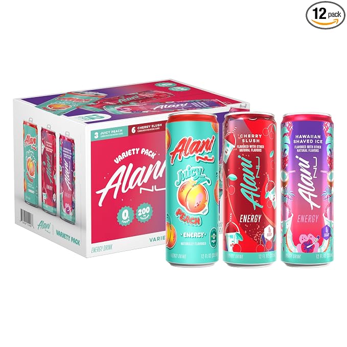 Alani Nu variety pack sugar free energy drinks 12 cans