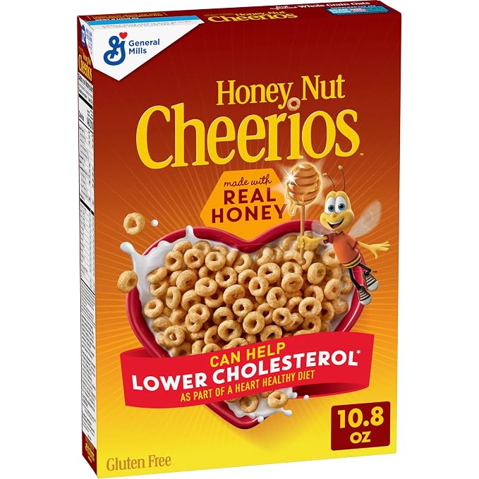 Cheerios Honey Nut gluten free breakfast cereal box