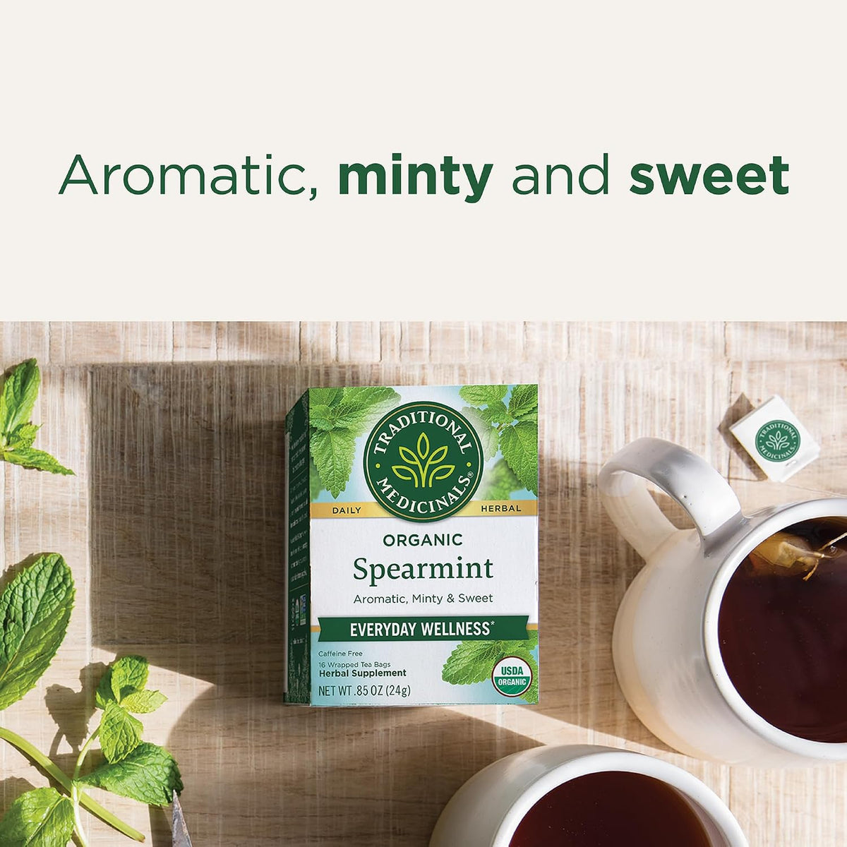 Organic spearmint tea for everyday pantry