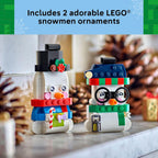 Short LEGO snowman with glasses beanie and lantern