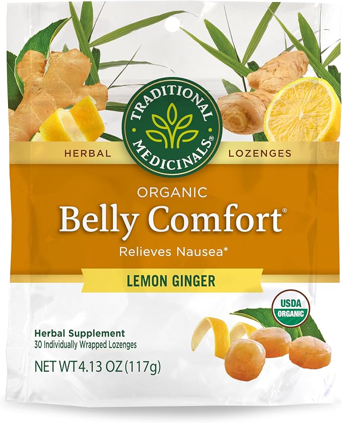 Traditional Medicinals Belly Comfort lemon ginger lozenges package