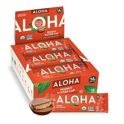 ALOHA peanut butter cup protein bars 12 pack