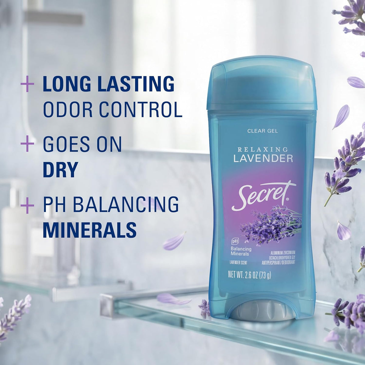 Women’s clear gel deodorant with lavender scent