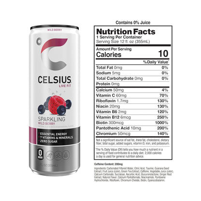 CELSIUS 12 fl oz Wild Berry energy drink pack