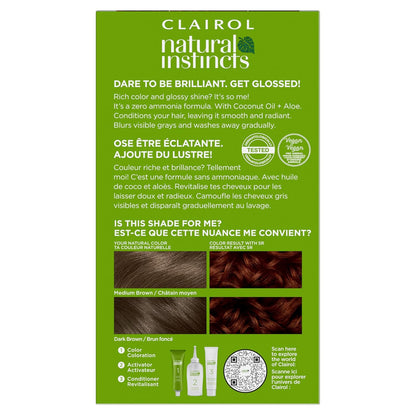 Clairol Natural Instincts zero ammonia hair dye