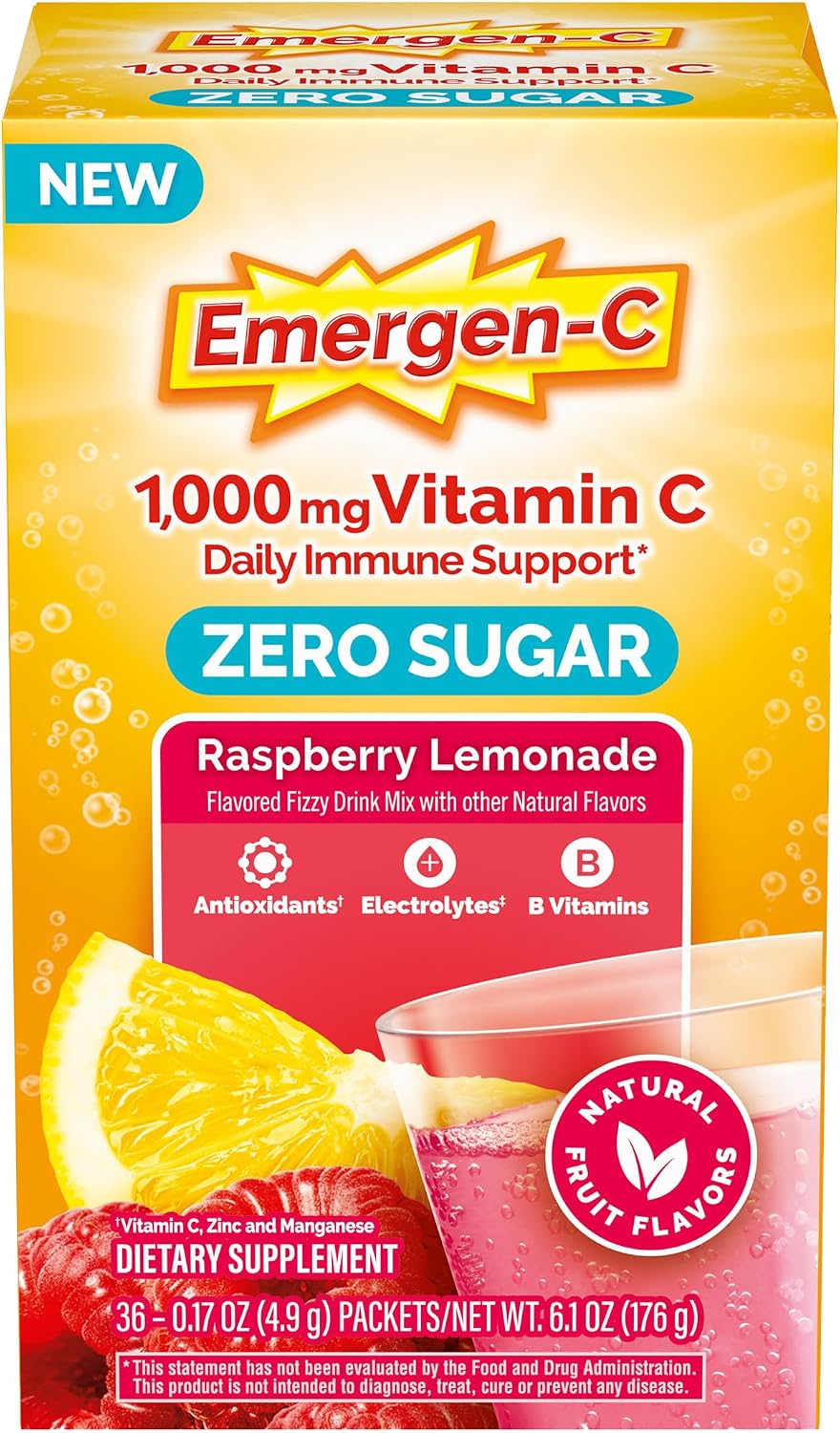 Emergen-C zero sugar immune support powder box