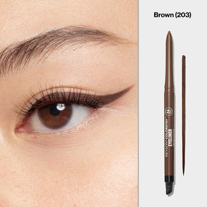Brown waterproof eyeliner pencil with sharpener