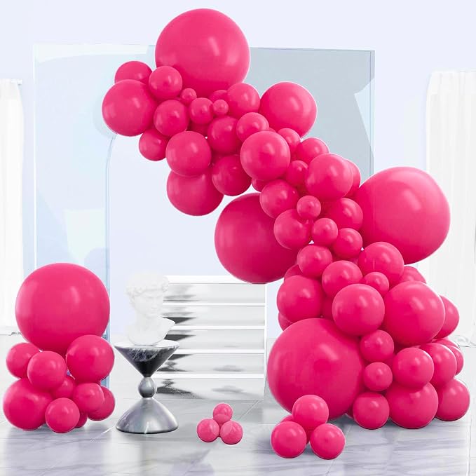 PartyWoo hot pink balloon set 140 pieces