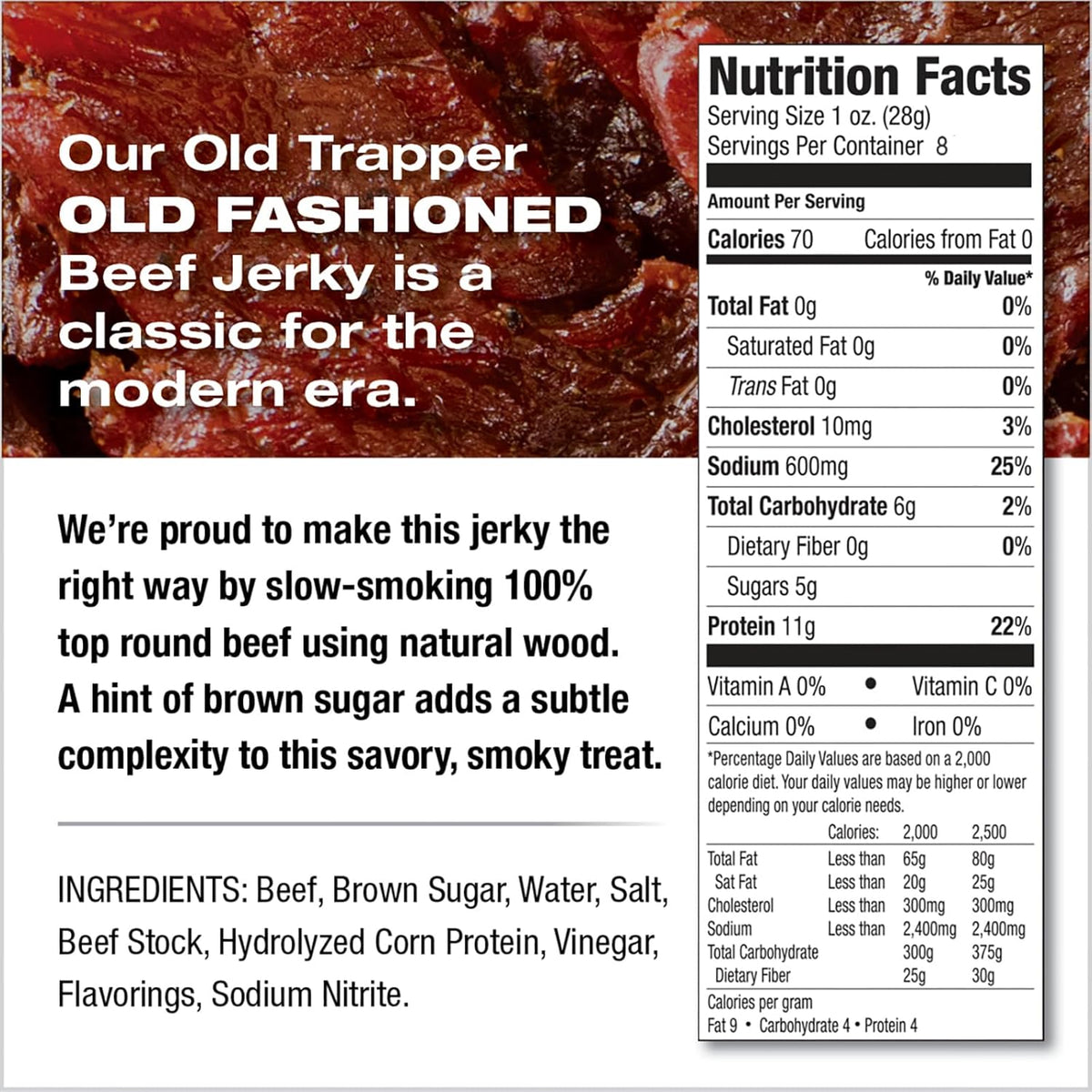 8 ounce bag of savory Old Trapper jerky