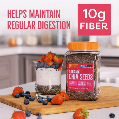 Bulk 2 lb container of organic chia seeds
